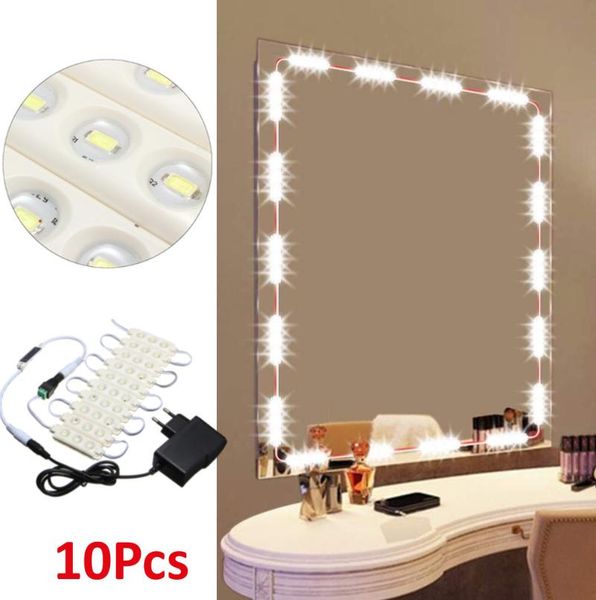

1.5m vanity makeup mirror light dc12v led flexible module string dressing lamp decor 110-240v eu/us/au/uk plug modules