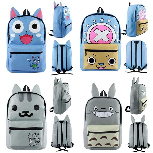 

backpack kawaii cat totoro fairy tail boy girl book bag women bagpack teenagers schoolbags canvas men student backpacks