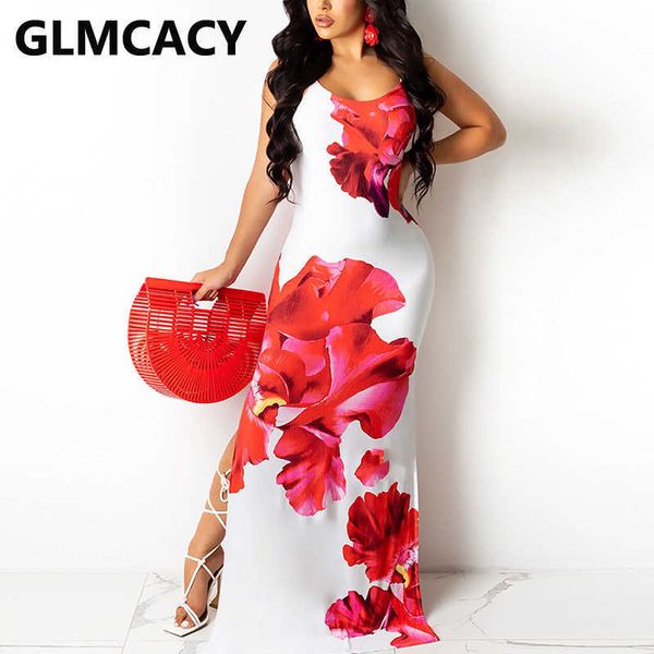 

floral printed backless slit maxi dress elegant evening party dresses 210702, Black;gray