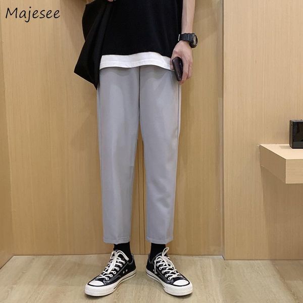 

casual pants men ins solid straight loose plus size 3xl fashion male korean style all-match retro summer chic simple men's, Black