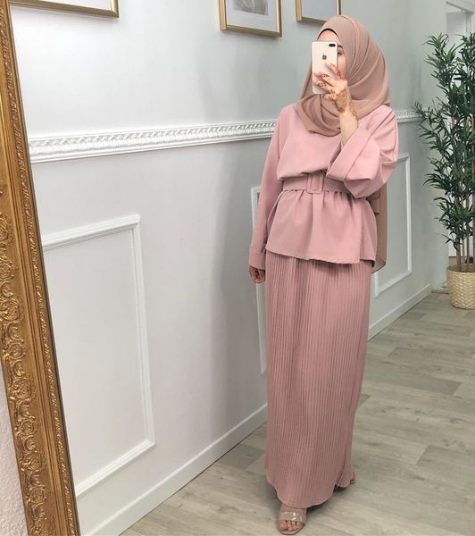 

Ramadan Eid Dubai Abaya Turkey Pleated Muslim Dress Sets Abayas for Women Turkish Dresses Arabic Islamic Clothing Kaftan Niqab