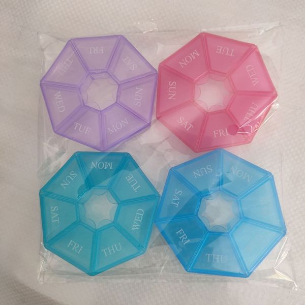 

7 days plastic weekly tablet holder storage organizer container case box with many colors