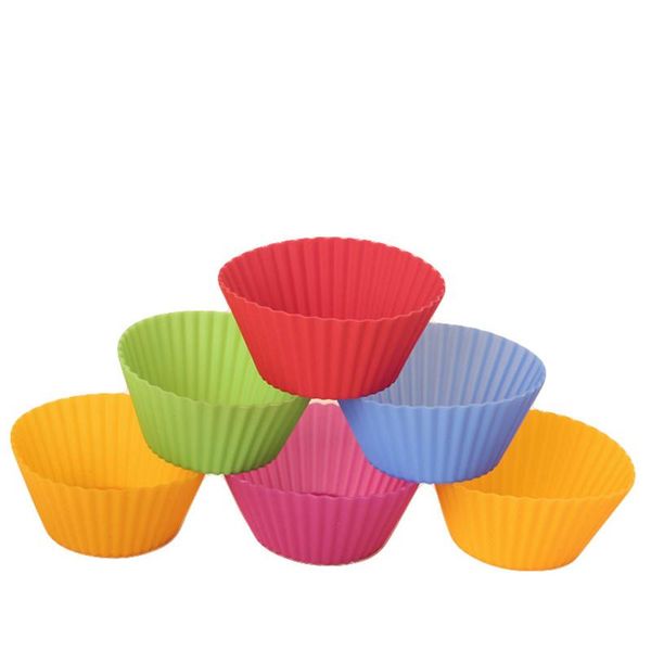 

baking moulds reusable silicone cake cup round shape cupcake liner pan muffin mold/muffin cups mold spatula oil brush