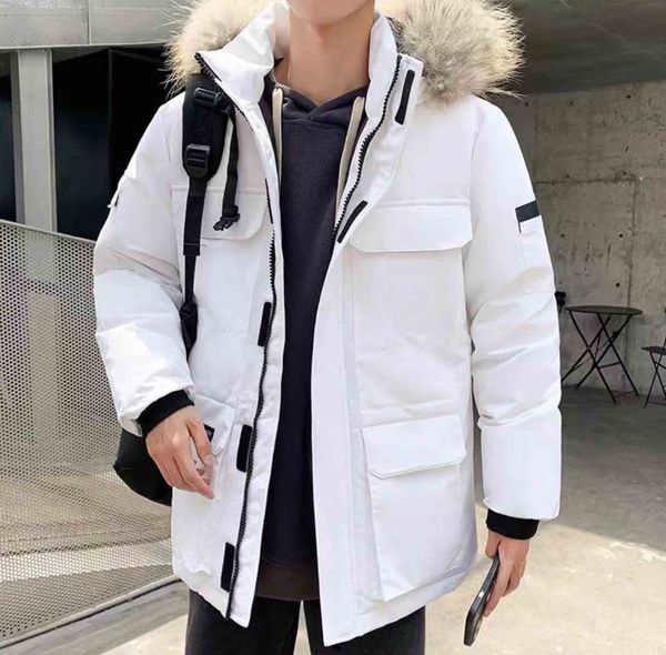 

2021 winter new couple down jacket men's short hooded canadian assault warm thicken coat m-4xl, Black