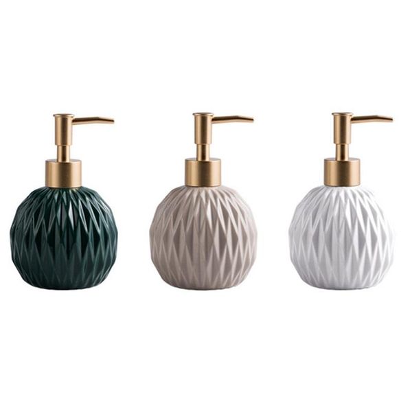 

liquid soap dispenser rhombus ceramic lotion bottle round portable shampoo hand sanitizers jar bathroom bath supplies