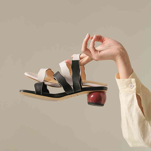 

sandals genuine leather women's shoes casual fashion summer outdoors slippers narrow female flip-flops soft size 34-40 r1i3, Black
