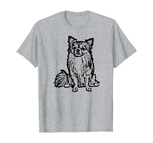 

chihuahua long hair dog lover gifts black for women men t-shirt, White;black