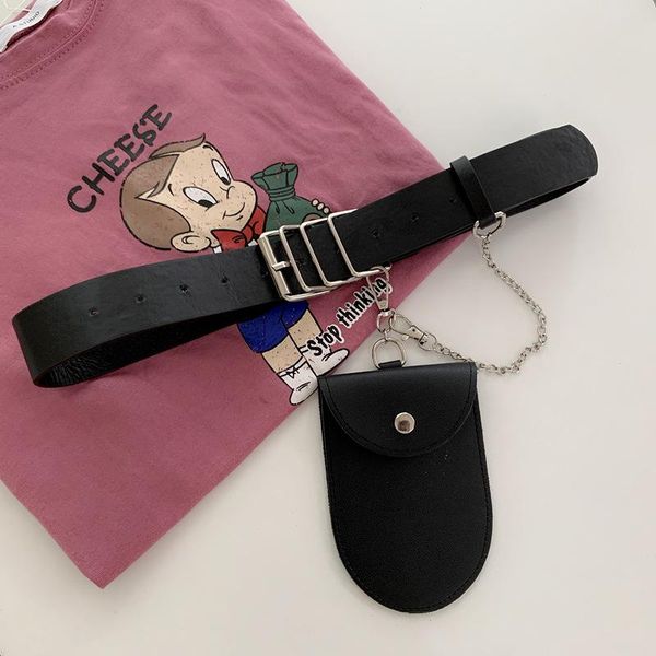 

belts hiphop women belt bags fashion ladies waist bag cool girls coin pocket punk style chest pack female simple pouch, Black;brown