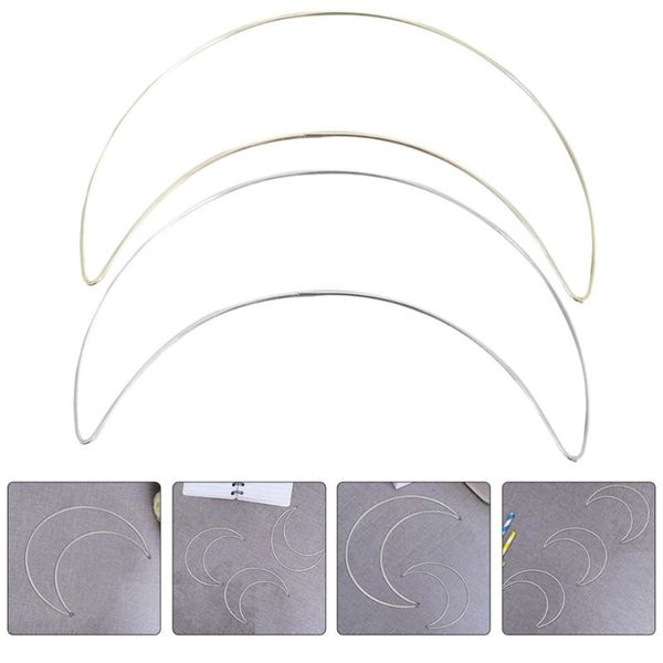 

2pcs wreath rings moon shape dream catcher metal hoops macrame craft hoop decorative flowers & wreaths