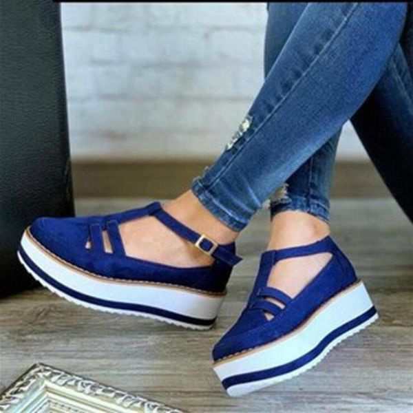 

dress shoes summer women sandals woman platform wedges fashion gladiator ladies buckle strap high heel plus size, Black