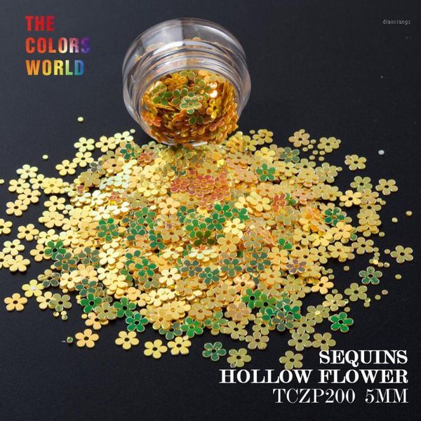 

tct-112 hollow flowers shape 5mm sequin for nail art decoration body gel polish manual diy crafts1, Silver;gold