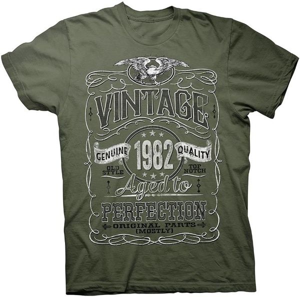 

men's t-shirts fashion cool men t shirt 39th birthday gift - vintage 1982 aged to perfection women funny print tshirt, White;black