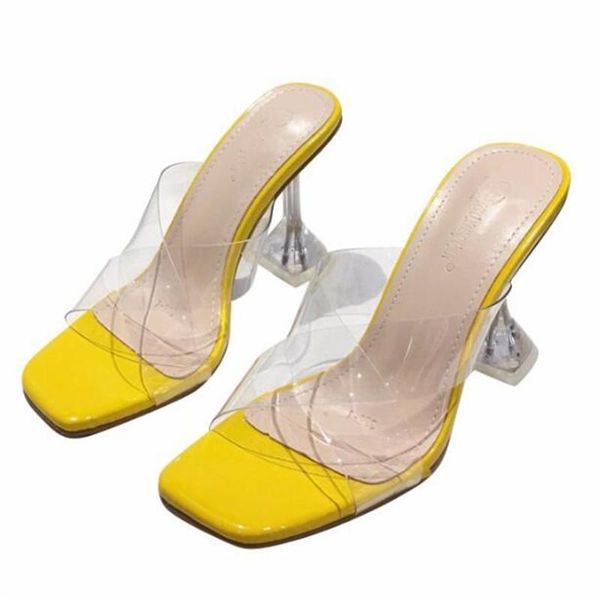 

women summer open toe comfy sandals square pvc thick high heels slip on sandal shoes 2021 size 35-42, Black
