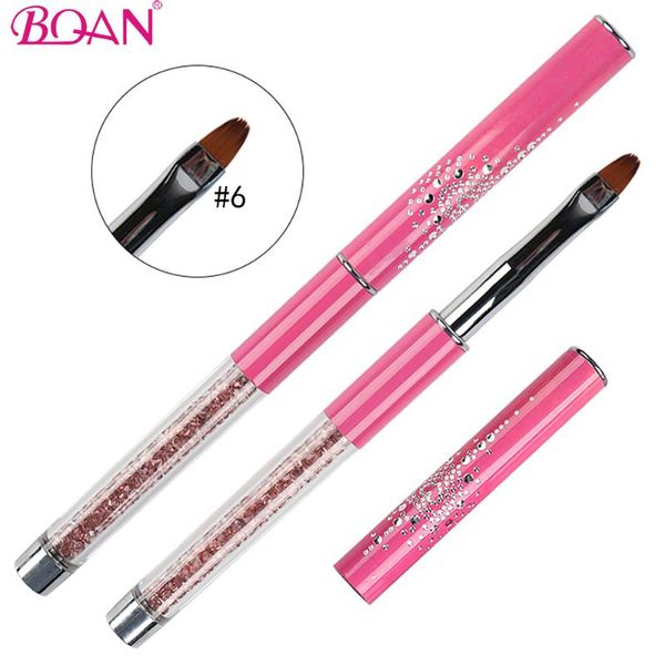 

nail brushes bqan art oval brush uv gel paint acrylic glitter polish coat extension 3d line grid petal french tool, Yellow