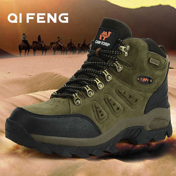 

classic pro-mountain ankle hiking boots for men & women,couple outdoor sports trekking shoes ,walking training footwear t200305, Black