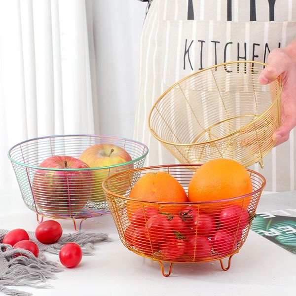 

storage bottles & jars stainless steel basket home deskmetal sundries organizer container gold toy fruit baskets for wf