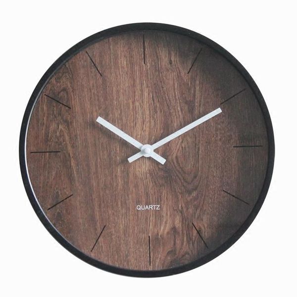 

wall clocks simple modern clock nordic silent wood round bedroom art creative relogios de parede vintage home decor mm60wc
