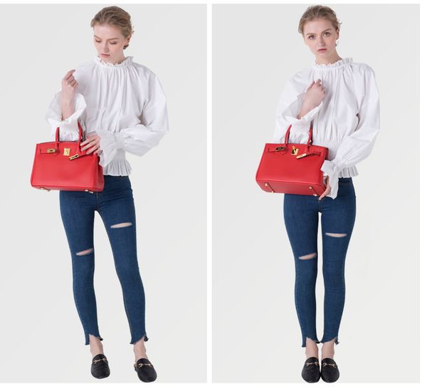 

new 2020 korean fashionable hand-held fashion women's litchi pattern bag small wedding red bride