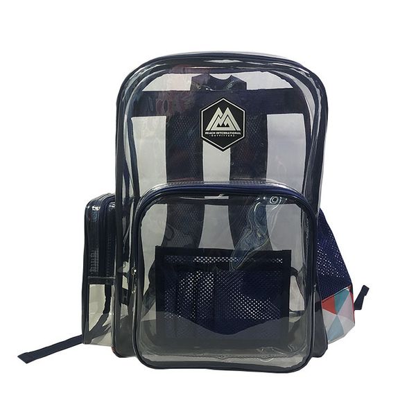 

pvc transparent backpack large capacity waterproof schoolbag for public plac