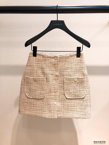 

skirts women skirt 2021 spring and summer button short, Black