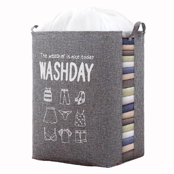 

laundry bags hpdear 75l baskets drawstring storage dust proof with visual window, toy, dirty clothes organizers