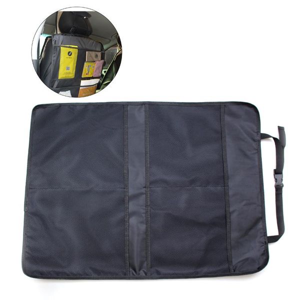 

car seat covers waterproof back protector auto kick mats with holder organizer storage pocket (black)