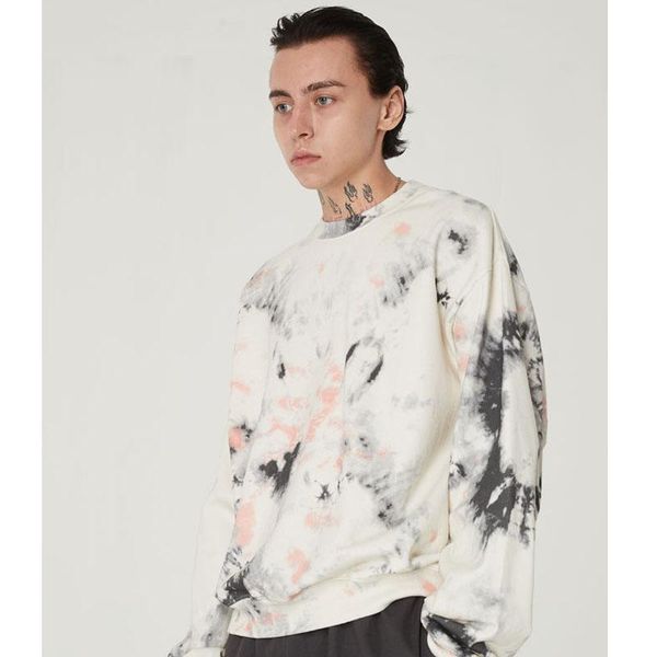 

tie dye skeleton bone printing sweatshirts men women autumn winter kapital pullover men's hoodies &, Black