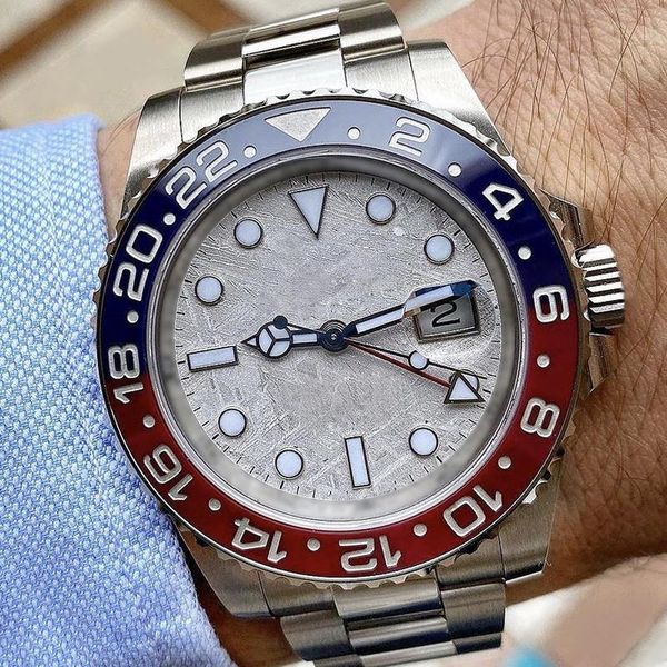 

men's and women automatic watches luxury ceramic bezels trendy comes with luminous dial 2813 movement mechanical men and women's g, Slivery;brown