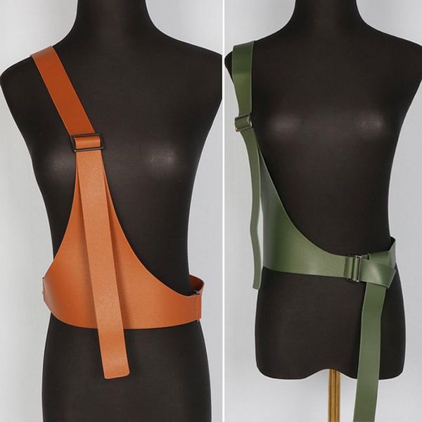 

belts decorative waist belt personality all-match single shoulder seal solid color pu leather female suspenders straps, Black;brown