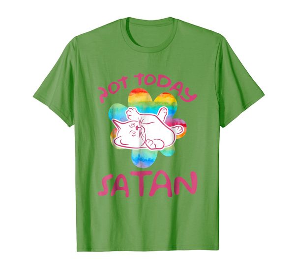 

satan go away kitten playing rainbow shirt, White;black