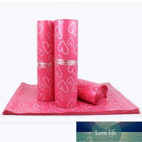 50Pcs Pink Heart Pattern Adesivo autosigillante Scarpe Borsa Borse Materiale opaco Busta Mailer Mailing Confezione Confezione regalo Prezzo di fabbrica design esperto Qualità Ultimo