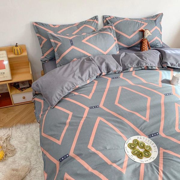 

bedding sets family set luxury 2021 sheet duvet cover pillowcase boys girls room bed linen plant strawberry printed