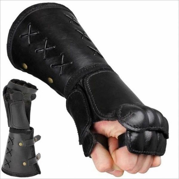 

elbow & knee pads pu leather wristband fighting boxing protective gear stage performance cosplay pography props braces gears, Black;gray