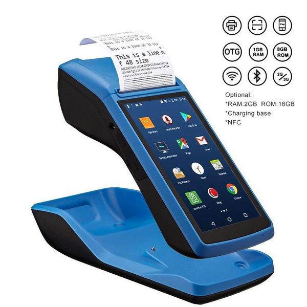 

printers pda mobile handheld terminal built in thermal printer 58mm wireless bluetooth camera barcode scanner wifi