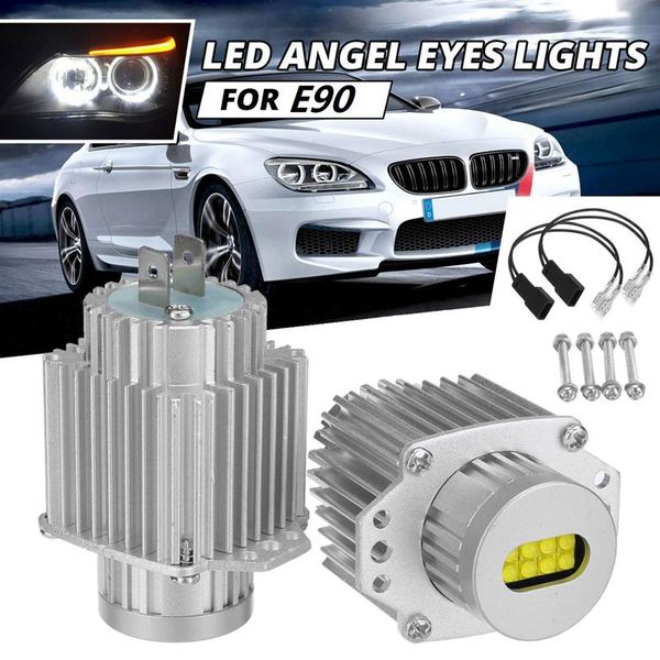 

2pcs angel eyes canbus 80w led headlight marker light bulbs error for - e90 e91 3 series 2005-2008 super white car headlights