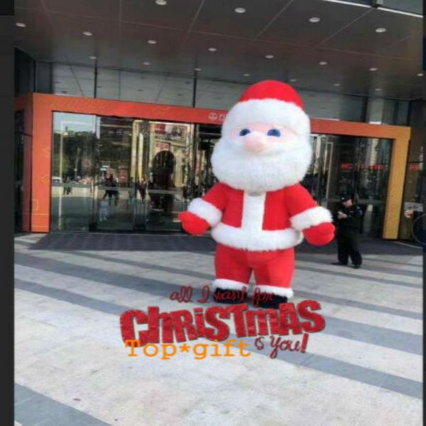 

mascot costumesxmas inflatable santa claus mascot christmas costume saint nick plush dress oversized suit fursuit carnival halloween ad clot, Red;yellow