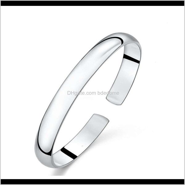 

other bracelets jewelry drop delivery 2021 princess korean fashion womens mirror copper sier plated bracelet smooth braceletqhsq lskuk, Golden;silver