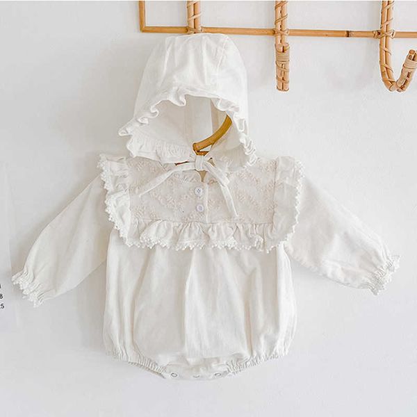 

spring autumn toddler girls pure color lace + hat kids clothing baby girl long sleeve rompers, Blue