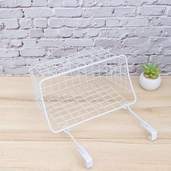 

storage baskets cabinet basket door hanging organizer rack holder for kitchen bathroom office (white)1
