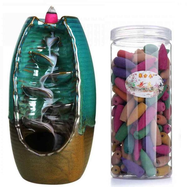 

fragrance lamps backflow incense burner home decor porcelain holder ceramic waterfall censer room gift