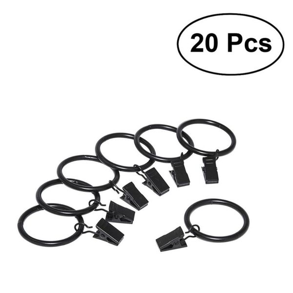 

20pcs vintage rustproof drapery ring with hook curtain clip (black) other home decor