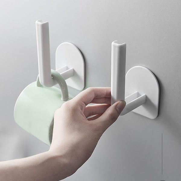 

hooks & rails storage rack self-adhesive non-perforated seamless kitchen and bathroom walls wall-mounted hook for bathroon