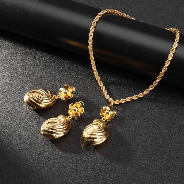 

earrings & necklace jewelry sets 2021 fashion copper design for women earring pendant wedding party trendy, Silver