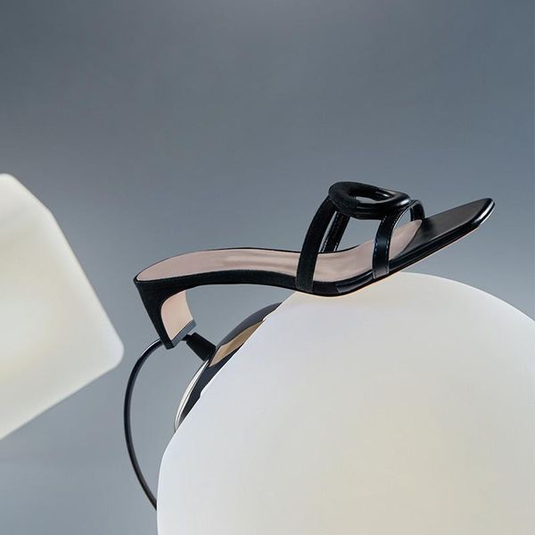 

slippers women's 2021 spring and summer asymmetric decorative semi-high heeled slipper chunky heel, Black