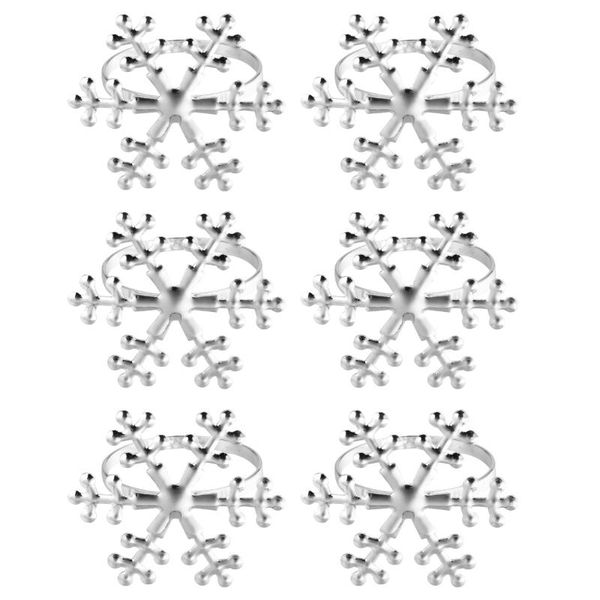 

napkin rings 6pcs christmas snowflake shaped dinning table setting button ring 2021