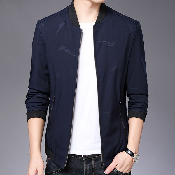 

2021 spring and autumn baseball et printed casual men's cloth stand collar baseball et versatile coat, Black