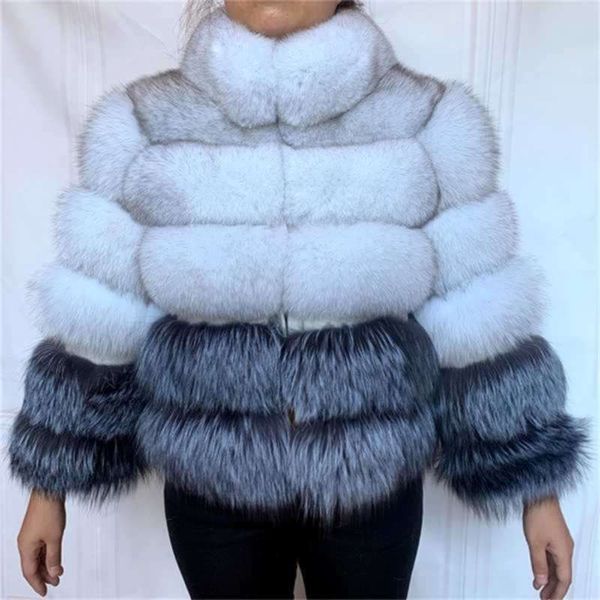 Europäischer echter Pelzmantel 100% natürliche Jacke weiblicher Winter warmer Lederfuchs hochwertige Weste 210927