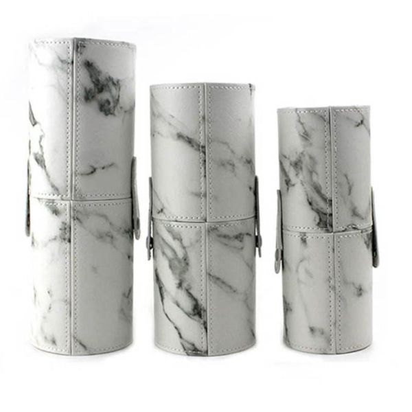 

bathroom storage & organization 3 size empty portable travel makeup brushes round pen holder cosmetic case pu leather cup brush tube organiz
