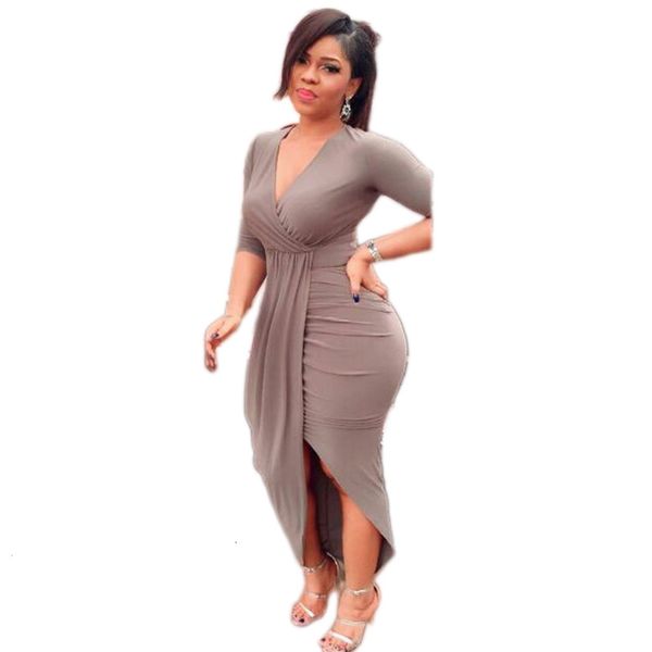 

tight m435-0 new long sleeve v-neck loose dress s-2xl, White