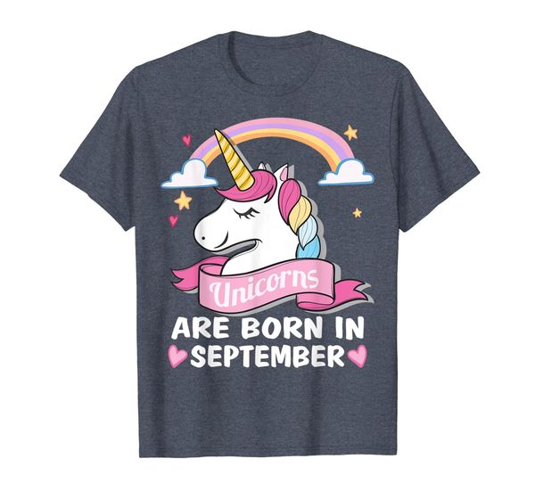 

unicorns are born in september perfect daughter bday gift t-shirt, White;black